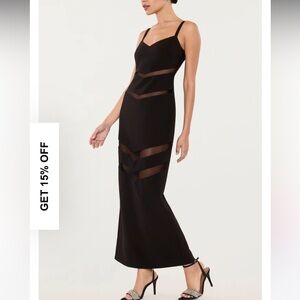Likely Black Sheer Panel Karro dress